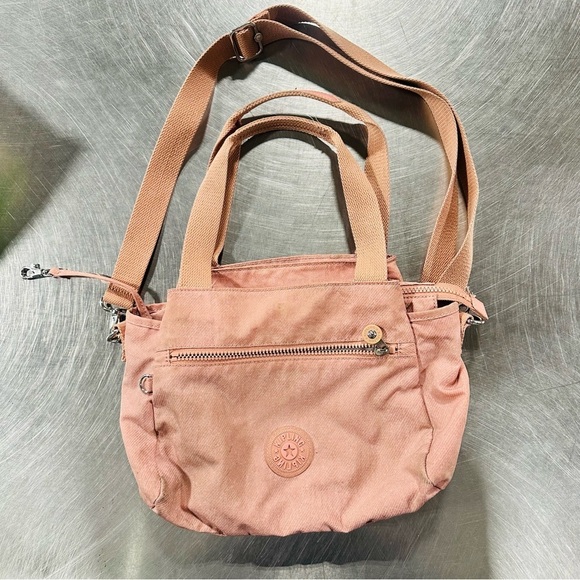 Kipling Pink Shimmery Crossbody Bag with Multiple Compartments - Picture 1 of 3